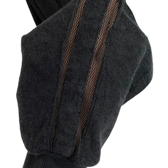 C&C California Terry Velour Joggers Sweatpants Womens Size Medium Black Mesh NEW - Picture 7 of 14